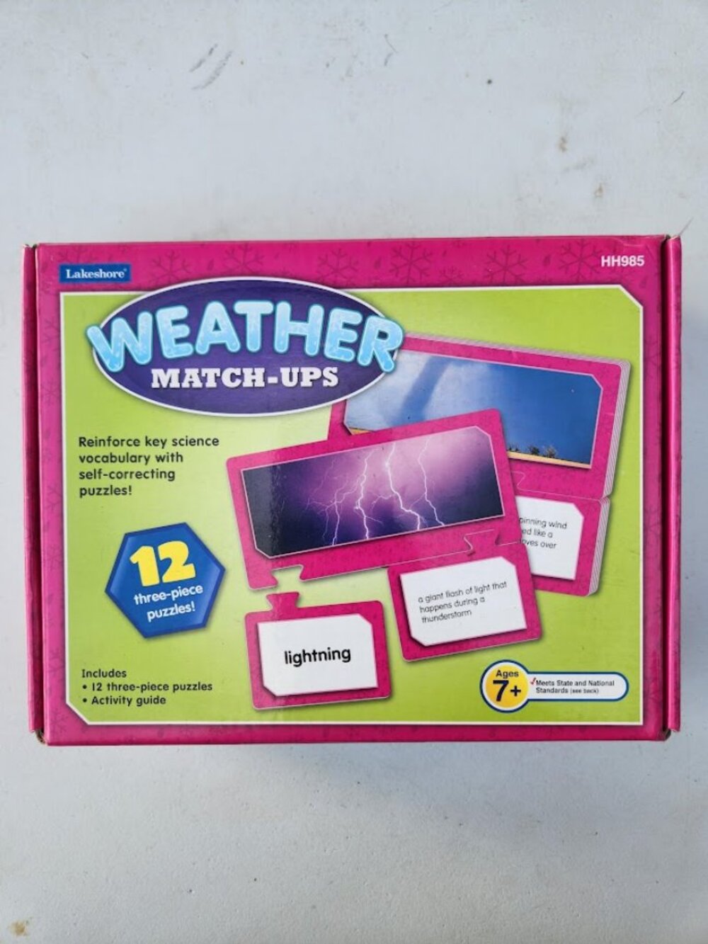Lakeshore Weather Match-Ups Educational Puzzle Set Vocabulary Science Toy  Model